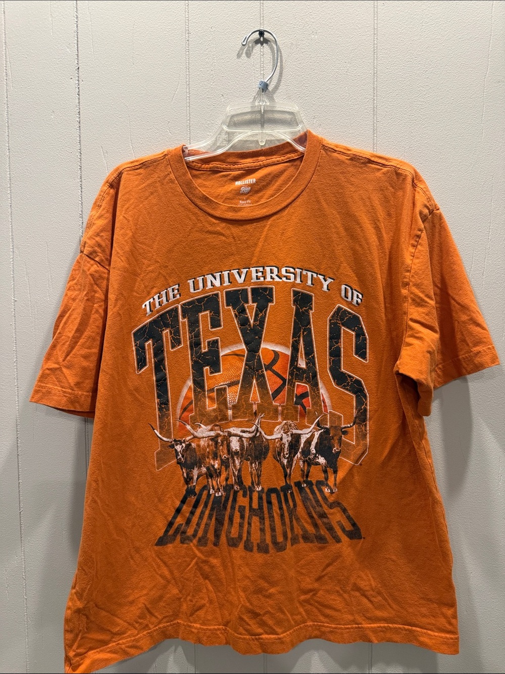 Hollister Orange Boxy Fit Graphic Tee